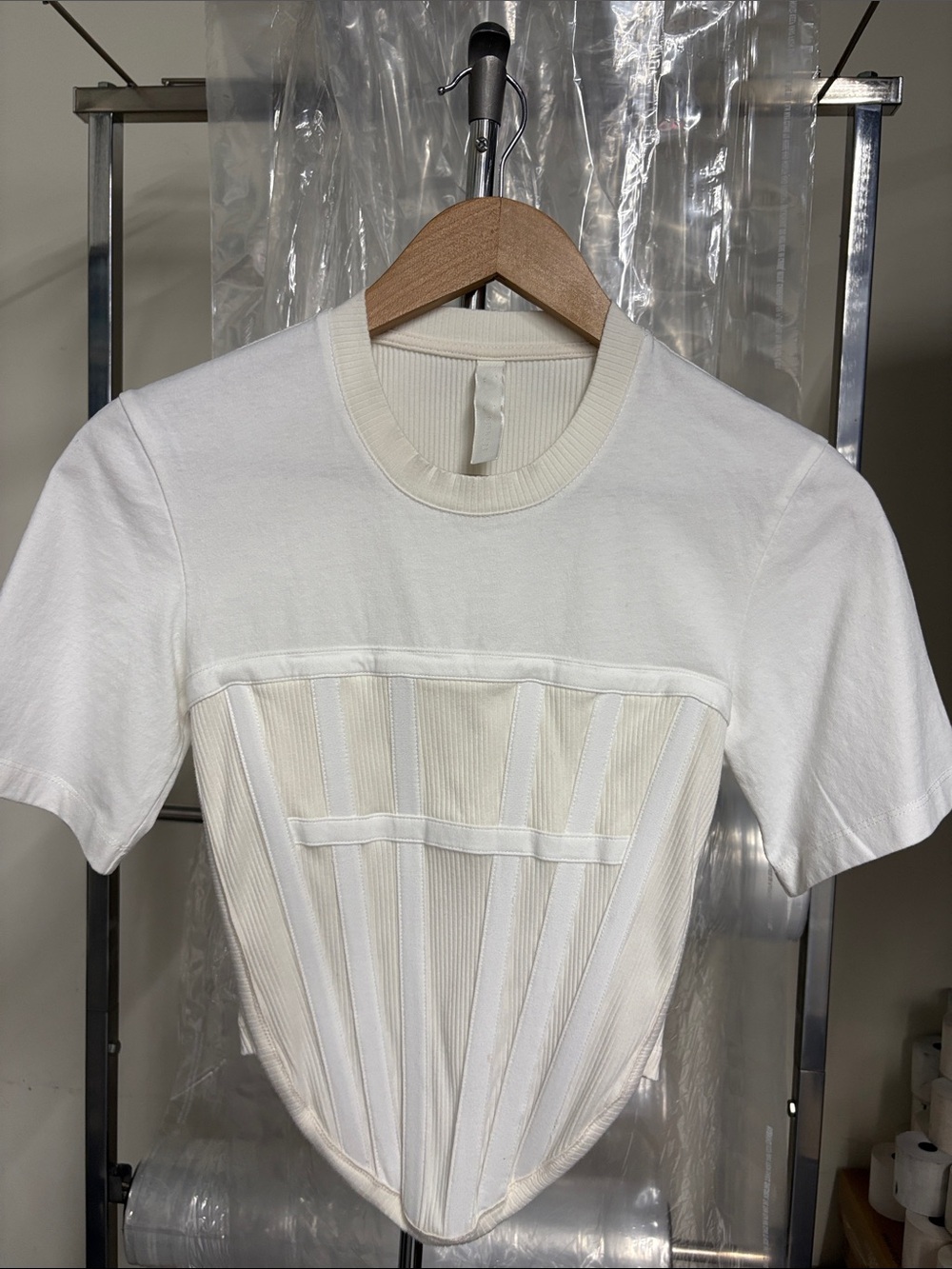 Dion Lee Ivory Rib Corset Tank Top